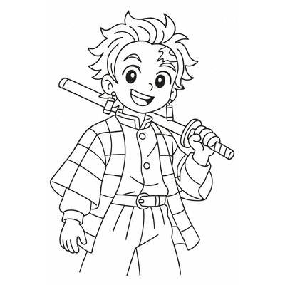 Tanjiro Coloring Pages for Kids 2026 - PDF Coloring Sheets