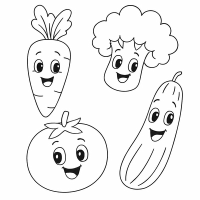 Vegetable Coloring Pages for Kids 2026 - PDF Coloring Sheets