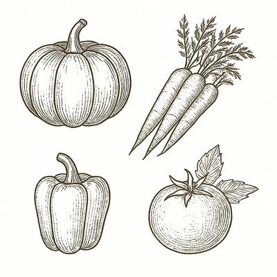 Vegetable Coloring Pages for Kids 2026 - PDF Coloring Sheets