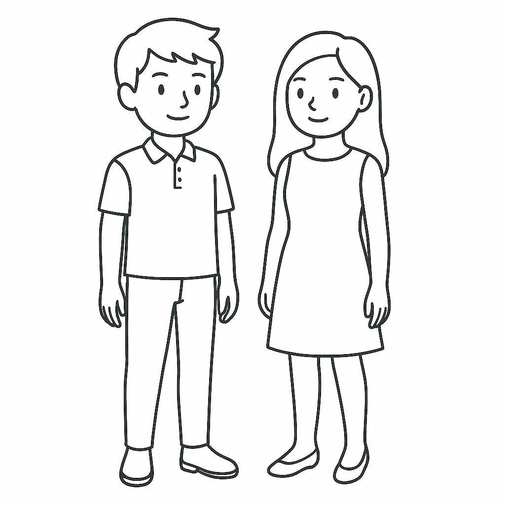 Boy and Girl Outfit Coloring Pages for Kids 2026