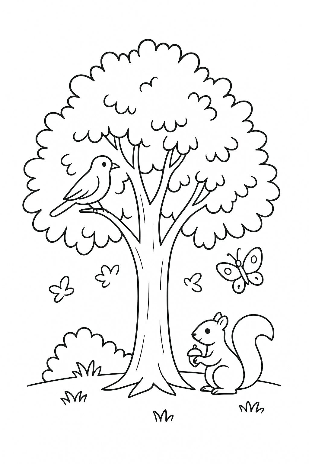 Green Tree with Animals