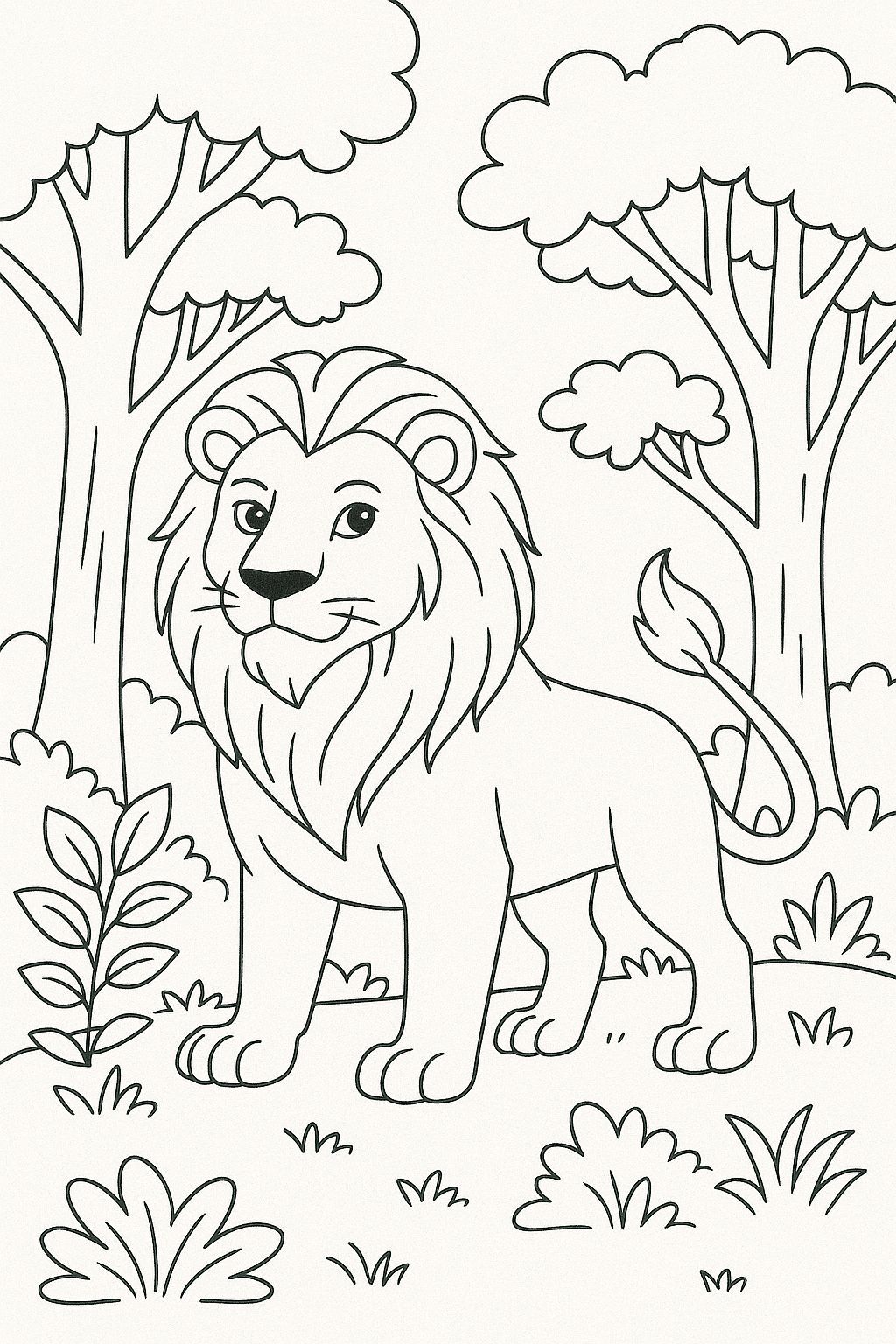 Lion in the Forest