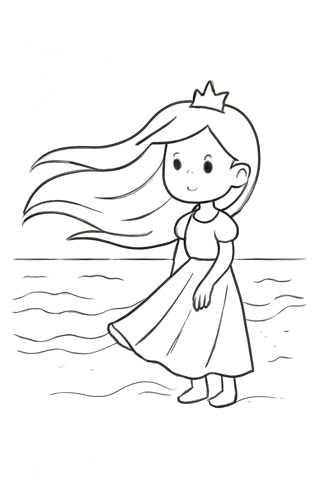 Ocean-Breeze Cloud-Haired Princess