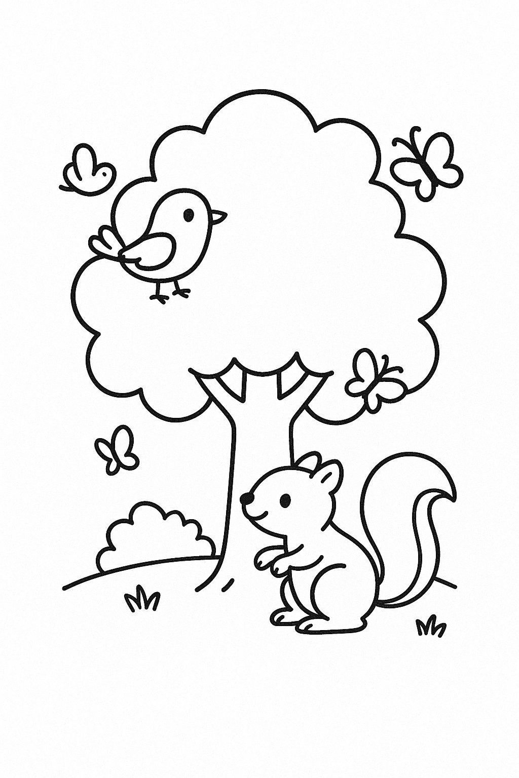 Green Tree with Animals