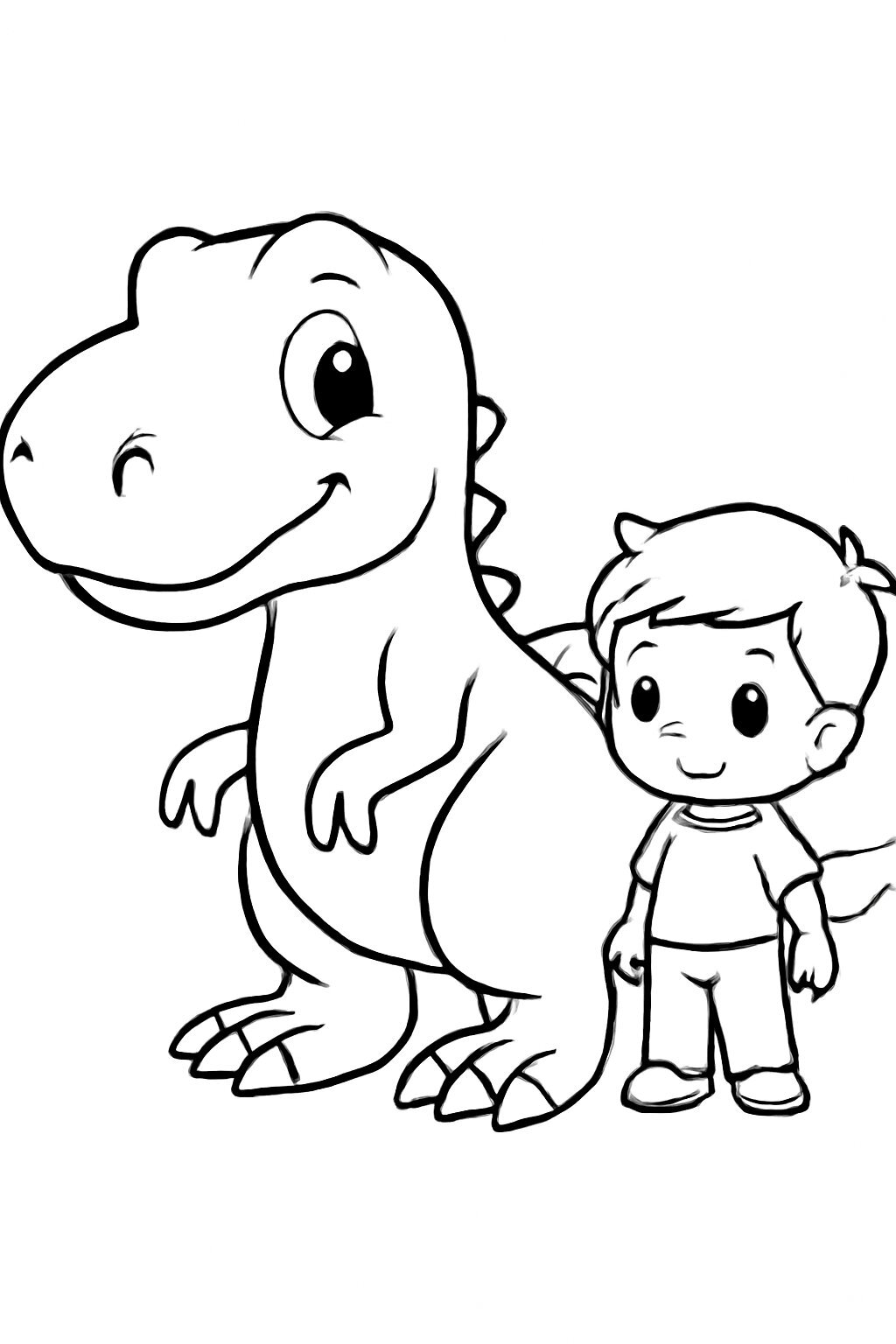 Tyrannosaurus Rex with a Boy