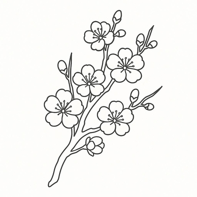 Apricot Blossom Coloring Pages for Kids 2026 - Cute and Fun