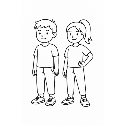 Boy and Girl Outfit Coloring Pages for Kids 2026