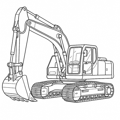 Excavator Coloring Pages for Kids 2026 - Dynamic Images and PDF