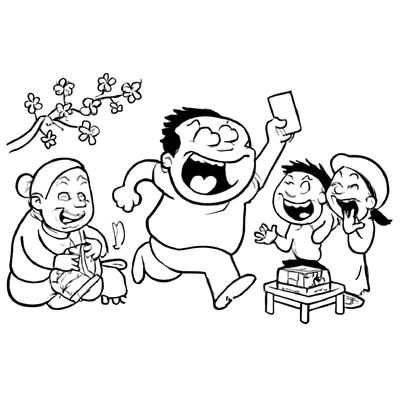 Lunar New Year in My Hometown Coloring Pages for Kids 2026 | Free PDF Download