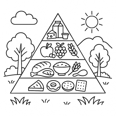 Nutrition Pyramid Coloring Pages for Kids 2026 – Easy Download