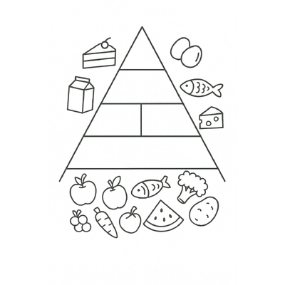 Nutrition Pyramid Coloring Pages for Kids 2026 – Easy Download