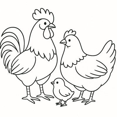 Rooster Coloring Pages 2026 - Fun Farm Animal Coloring Sheets for Kids PDF