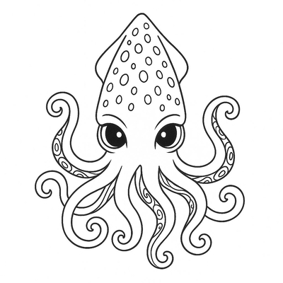 Squid Coloring Pages for Kids – Download PDF 2026