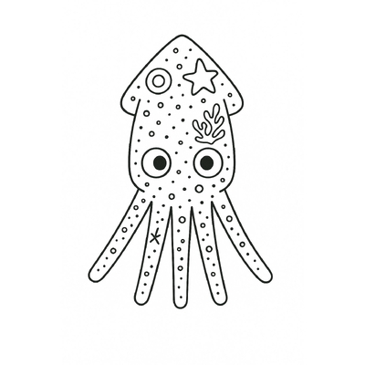 Squid Coloring Pages for Kids – Download PDF 2026
