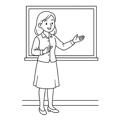 Teacher Portrait Coloring Pages 2026 - Printable Coloring Sheets for Kids PDF