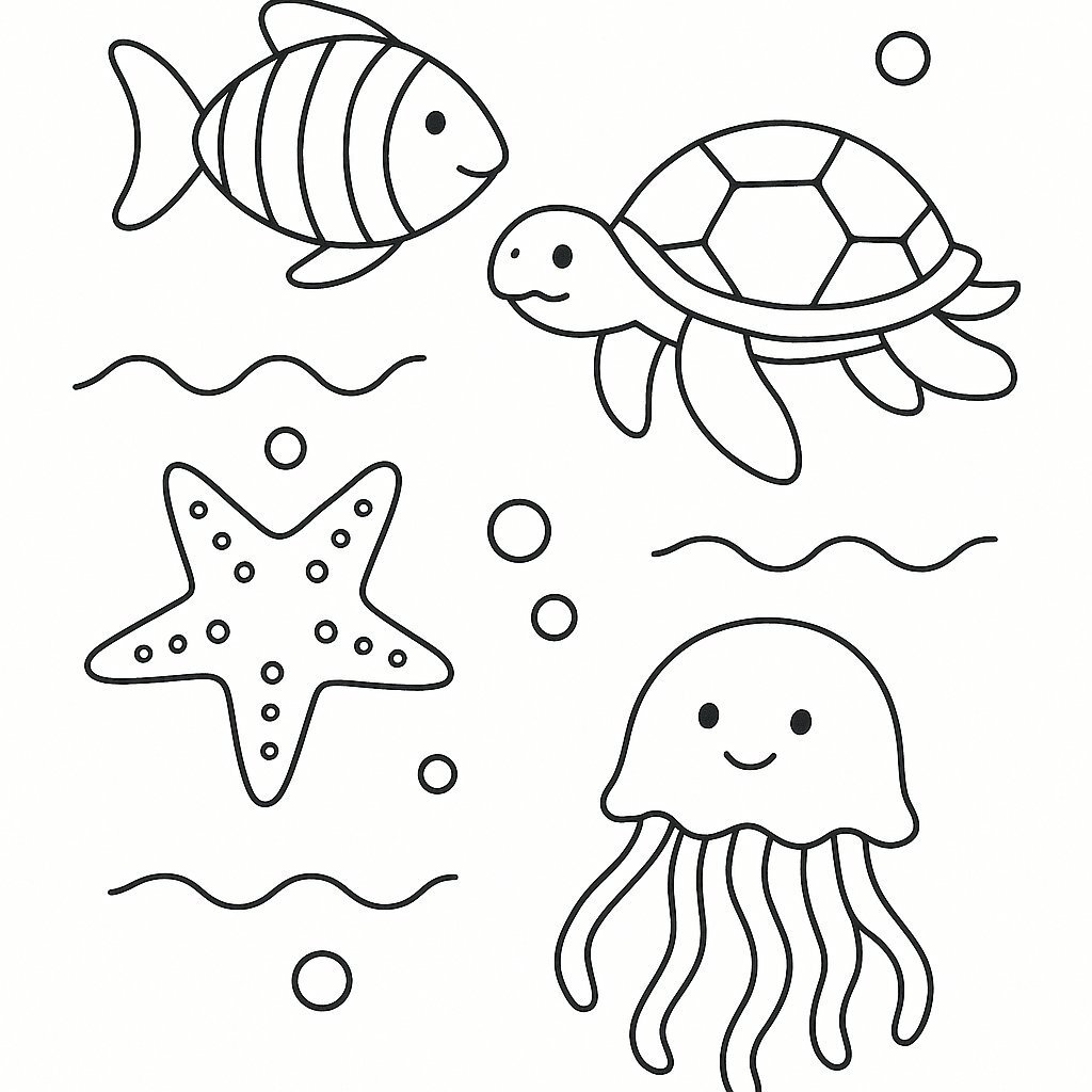 Sea Animal Coloring Sheets