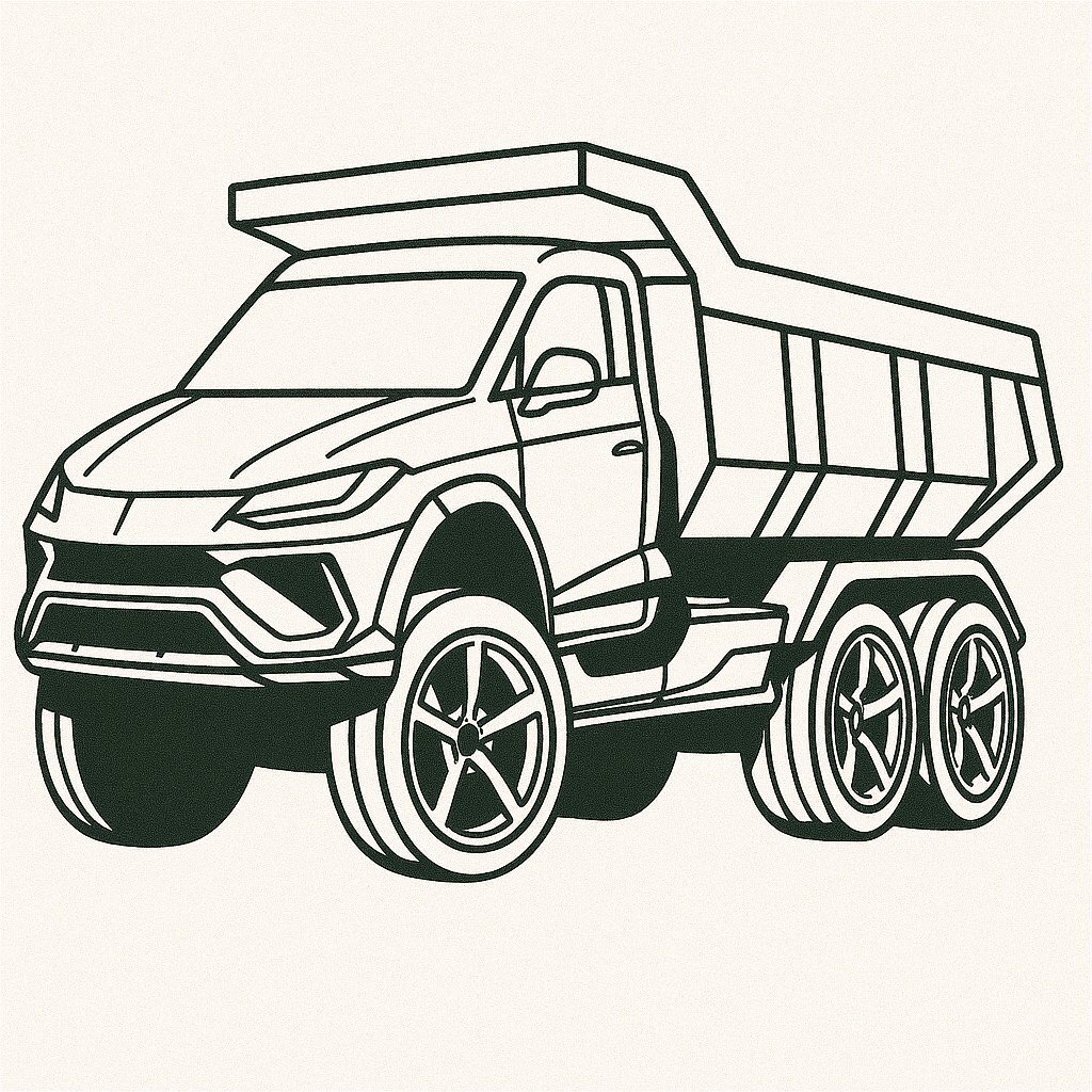 Dump Truck Coloring Pages for Kids 2026 – Free PDF Download