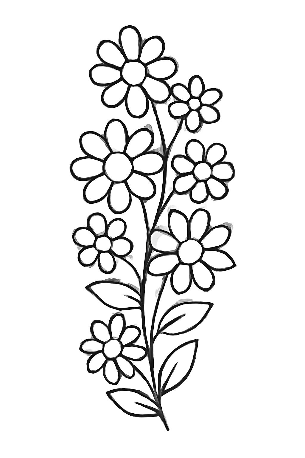 Vertical Flower Illustration