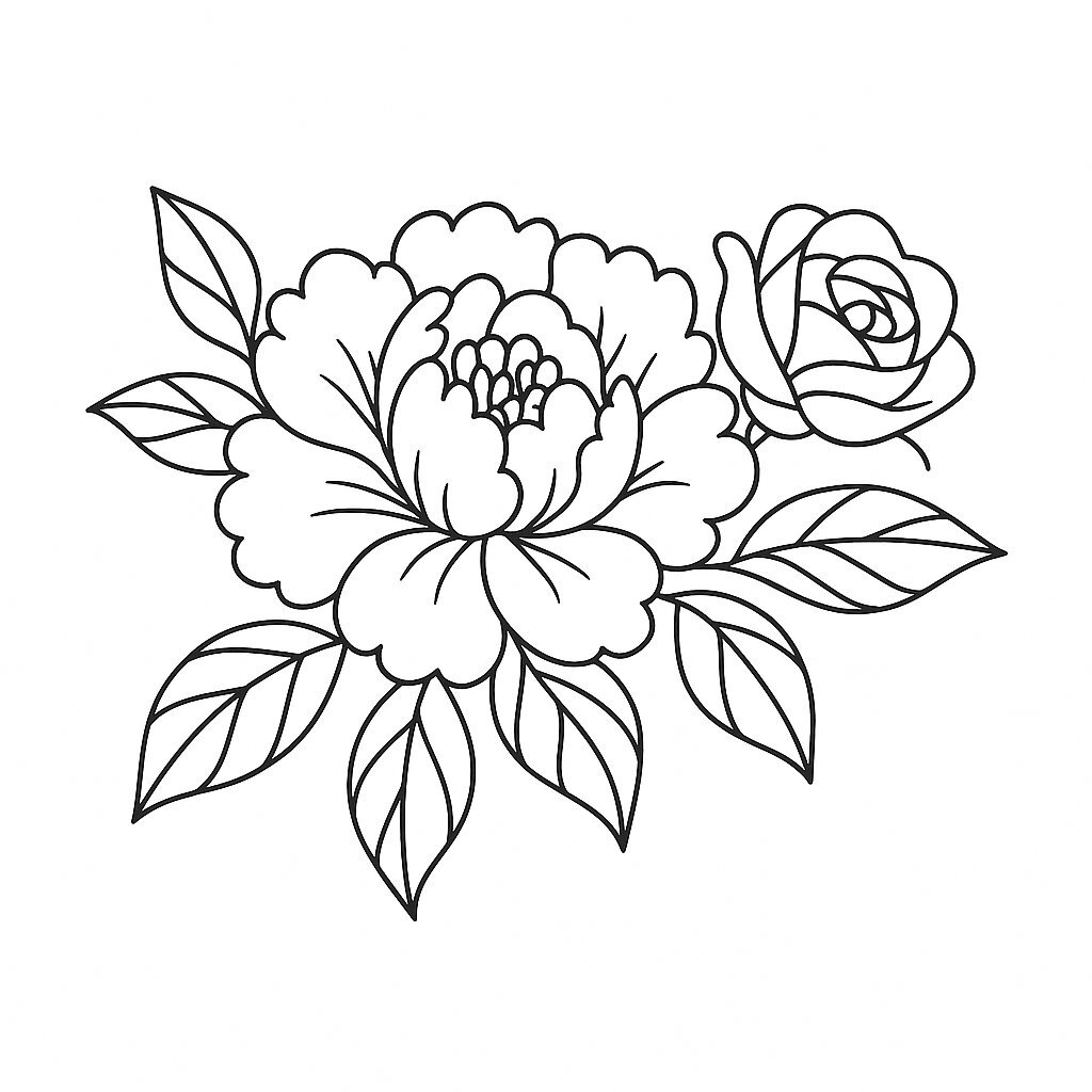 Traditional Flower Illustration