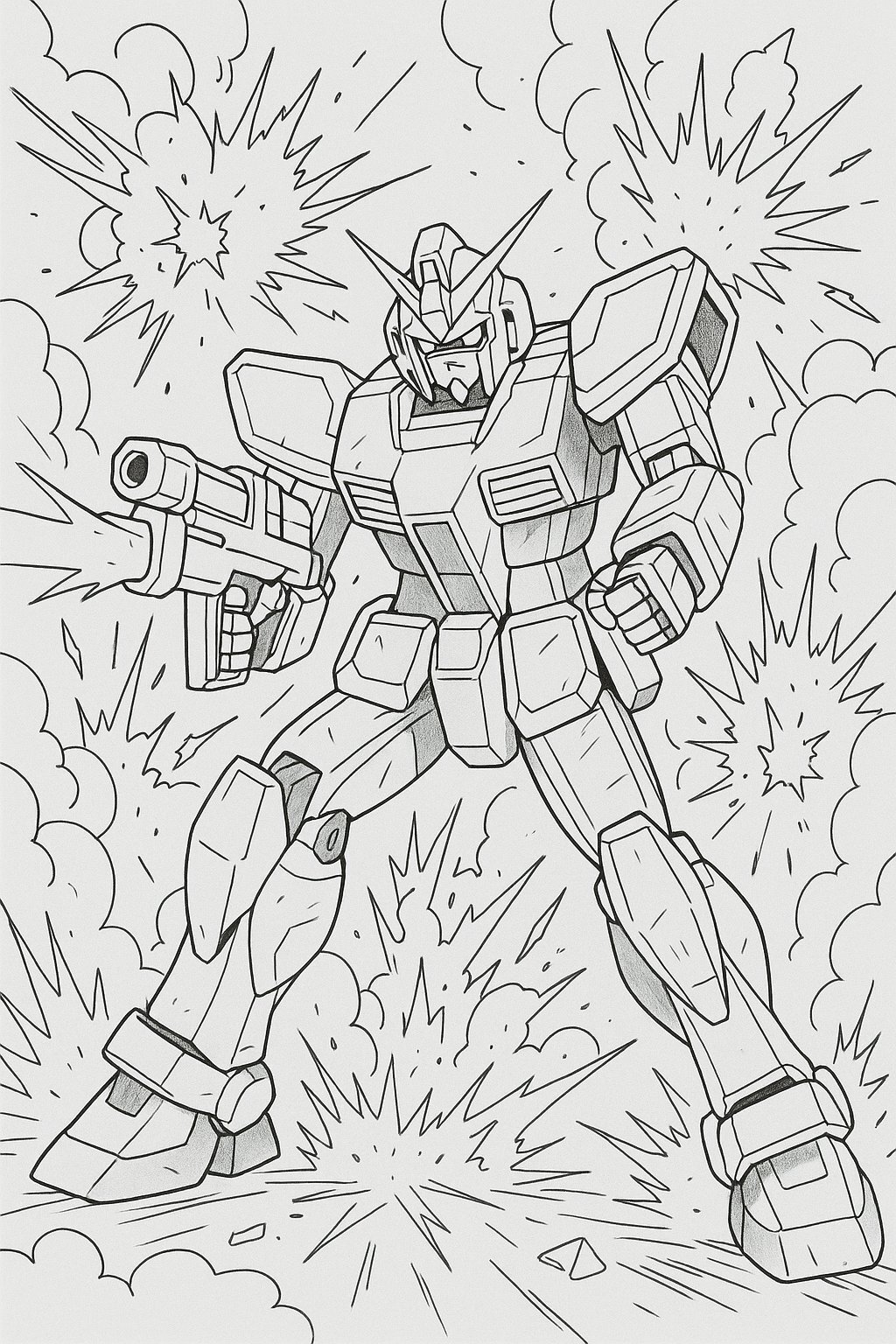 Action Style with Smoke and Fire