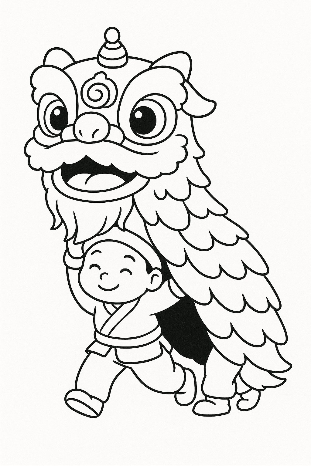 Cartoon Lion Dance Style