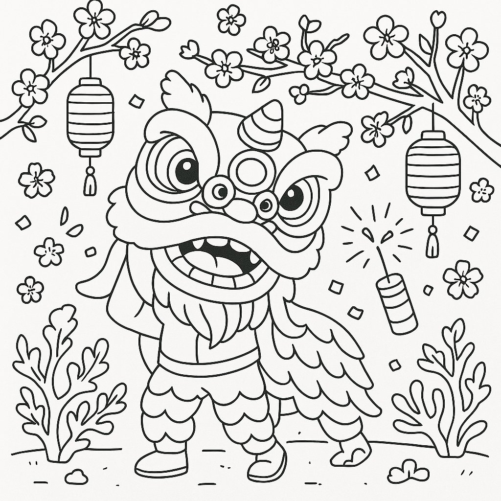 Festive Lion Dance Style for Lunar New Year