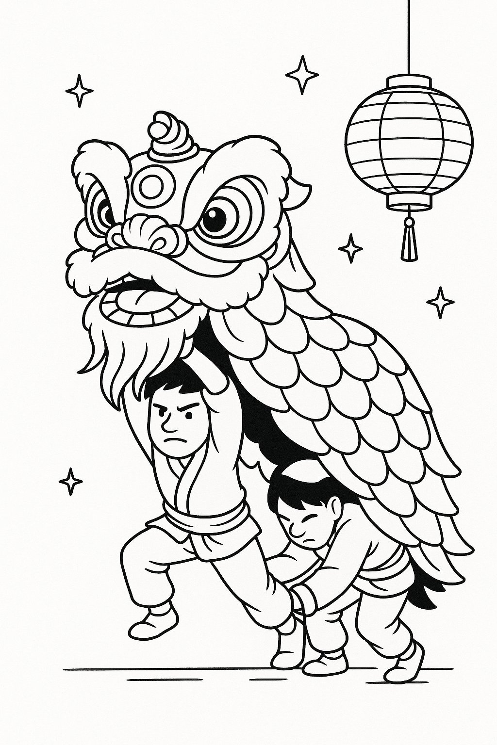 Nighttime Lion Dance Style