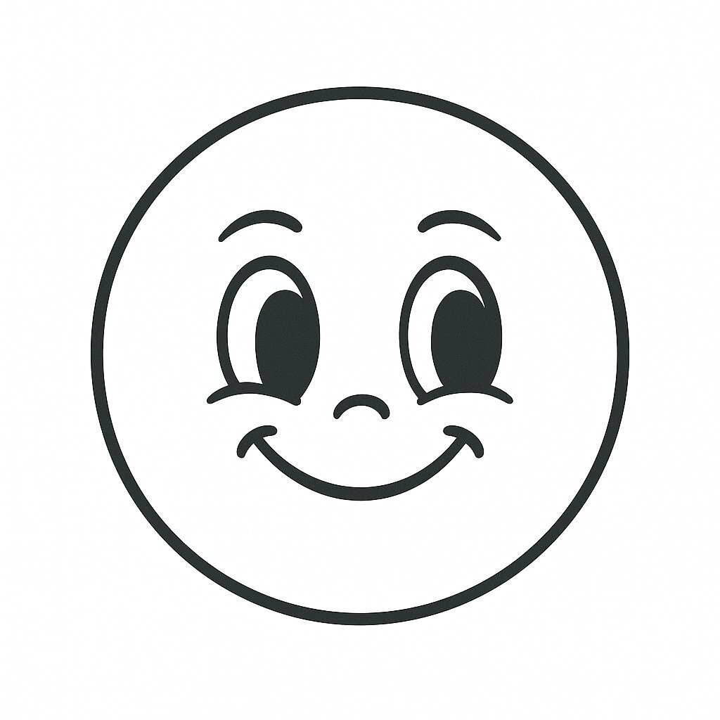 Retro Cute Smiling Face Style