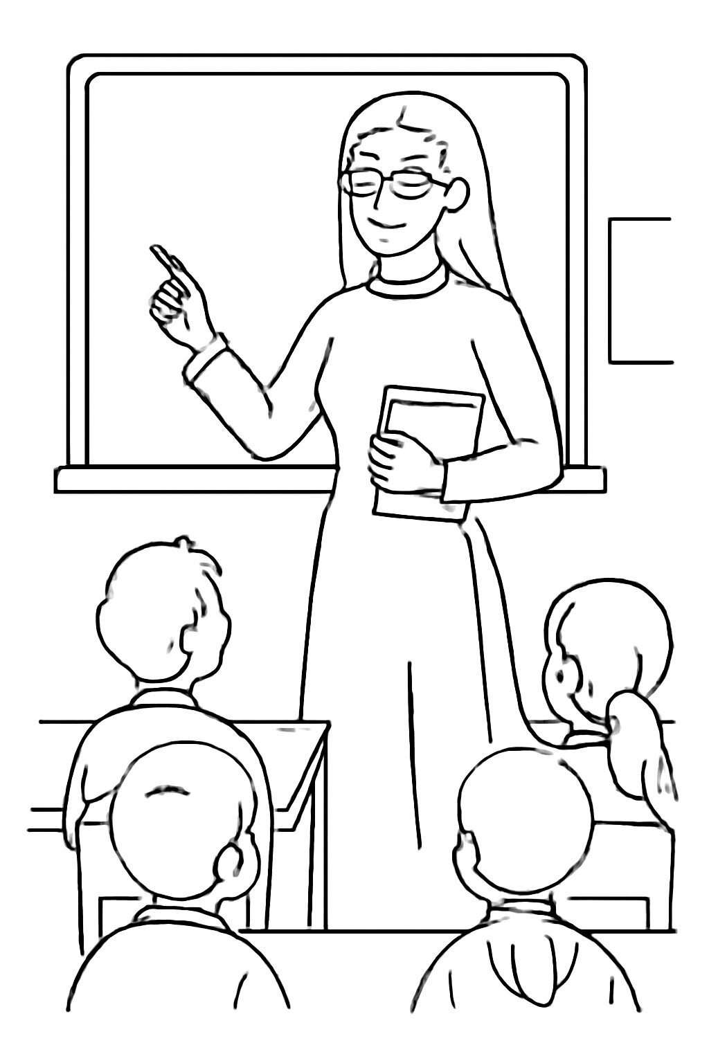Teacher in Ao Dai Teaching