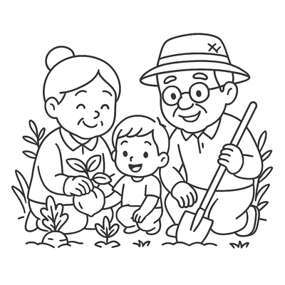 Grandparents Coloring Pages for Kids 2026