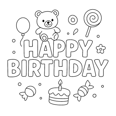 Happy Birthday Coloring Letters for Kids – 2026
