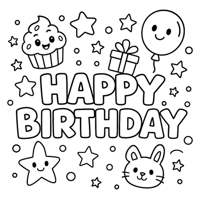 Happy Birthday Coloring Letters for Kids – 2026