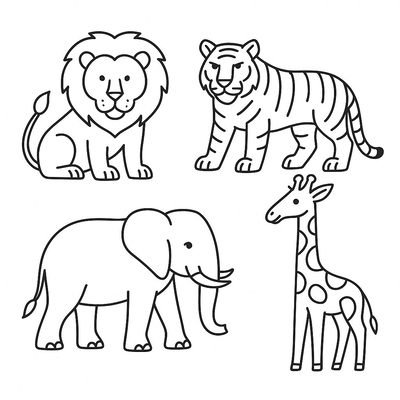 Kids Practice Coloring Animals – 2026 Coloring Pages for Children