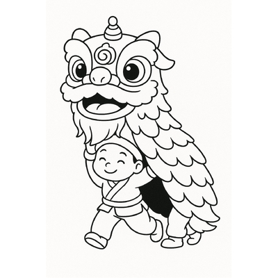 Lion Dance Coloring Pages for Kids 2026 – Free Download