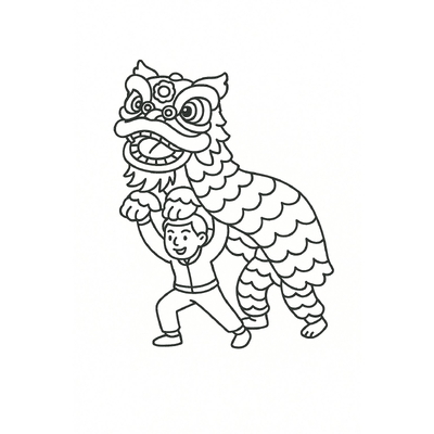 Lion Dance Coloring Pages for Kids 2026 – Free Download