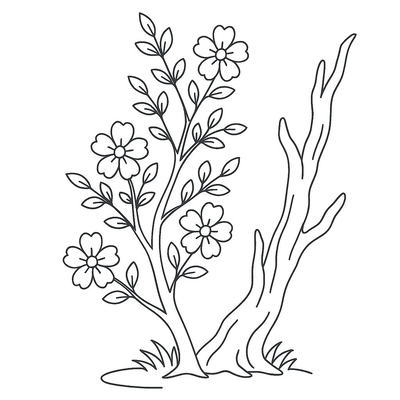 Peach Blossom Tree Coloring Pages for Kids 2026 – Discover the Beauty of Spring