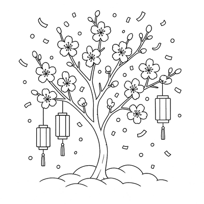 Peach Blossom Tree Coloring Pages for Kids 2026 – Discover the Beauty of Spring