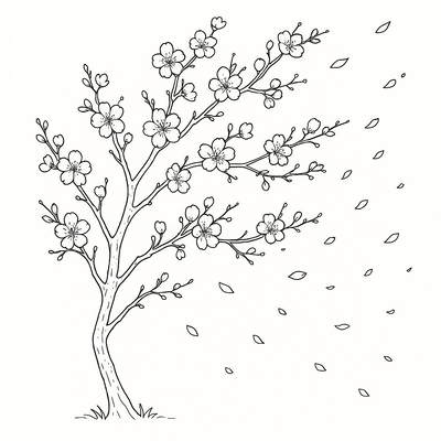 Peach Blossom Tree Coloring Pages for Kids 2026 – Discover the Beauty of Spring