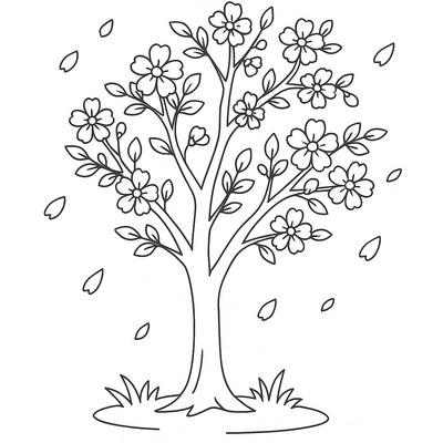 Peach Blossom Tree Coloring Pages for Kids 2026 – Discover the Beauty of Spring