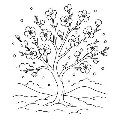 Peach Blossom Tree Coloring Pages for Kids 2026 – Discover the Beauty of Spring