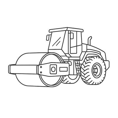 Steamroller Coloring Pages for Kids 2026