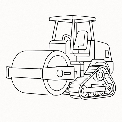 Steamroller Coloring Pages for Kids 2026