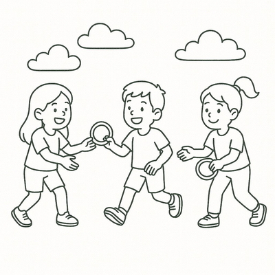 Traditional Folk Games Coloring Pages for Kids 2026