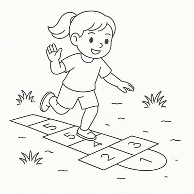 Traditional Folk Games Coloring Pages for Kids 2026
