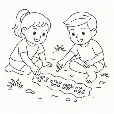 Traditional Folk Games Coloring Pages for Kids 2026