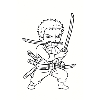 Zoro Coloring Pages for Kids 2026 – Free PDF Download