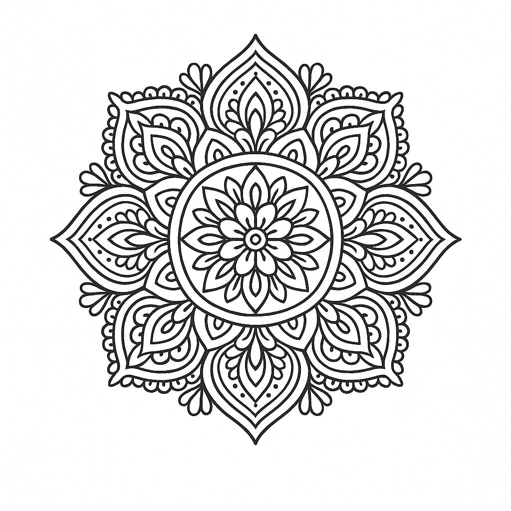 Mandala Floral Coloring Picture