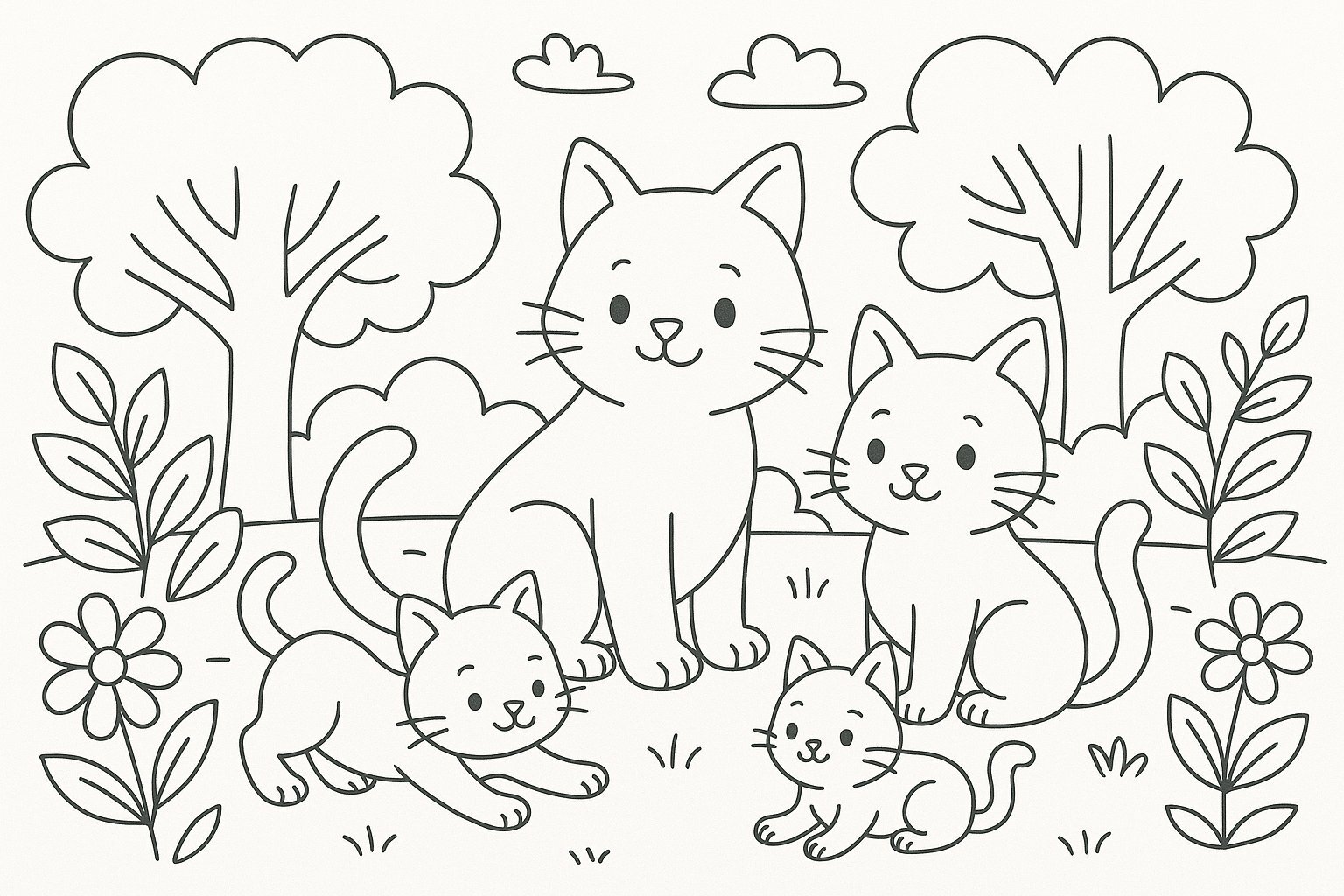 Outdoor Cat Family