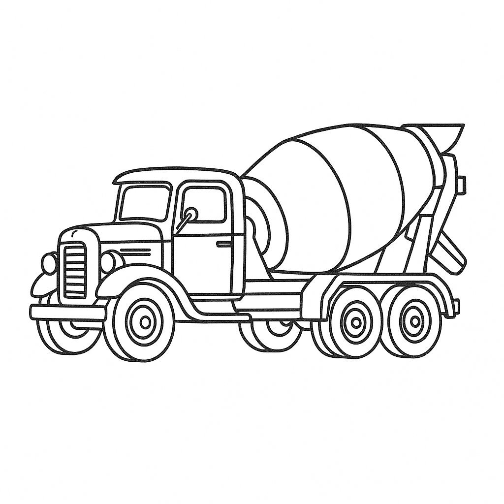 Vintage-Style Concrete Mixer Truck
