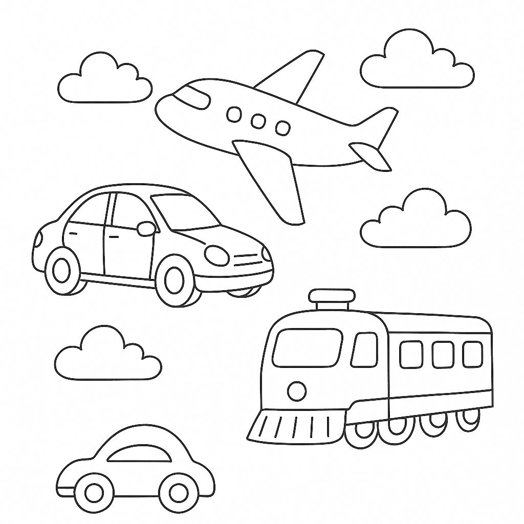 Transportation Coloring Page